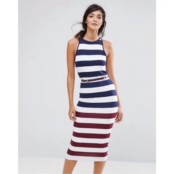 NWT Ted Baker Yuni Rowing Stripe Belted
Bodycon Dress Blue Red White Sz 0/2 $195 - Picture 6 of 6
